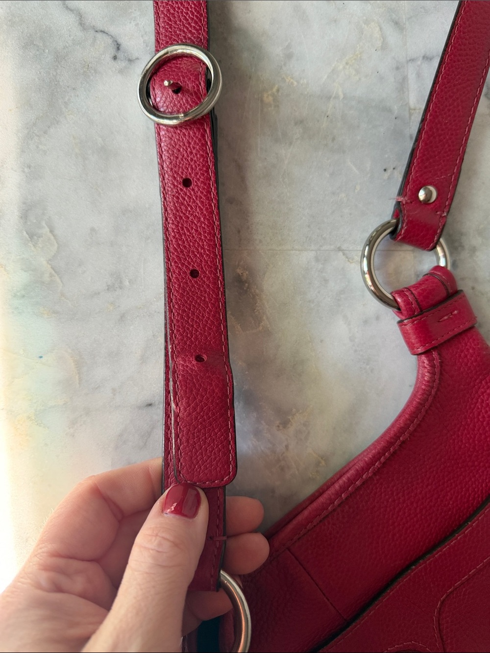 Coach Red Burgundy Leather Crossbody Bag - Picture 3 of 16